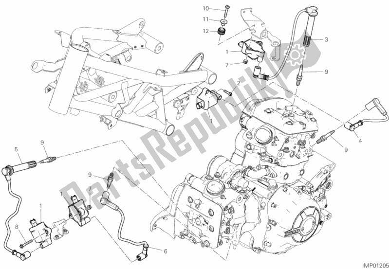 Tutte le parti per il Cablaggio (bobina) del Ducati Diavel 1260 S 2020
